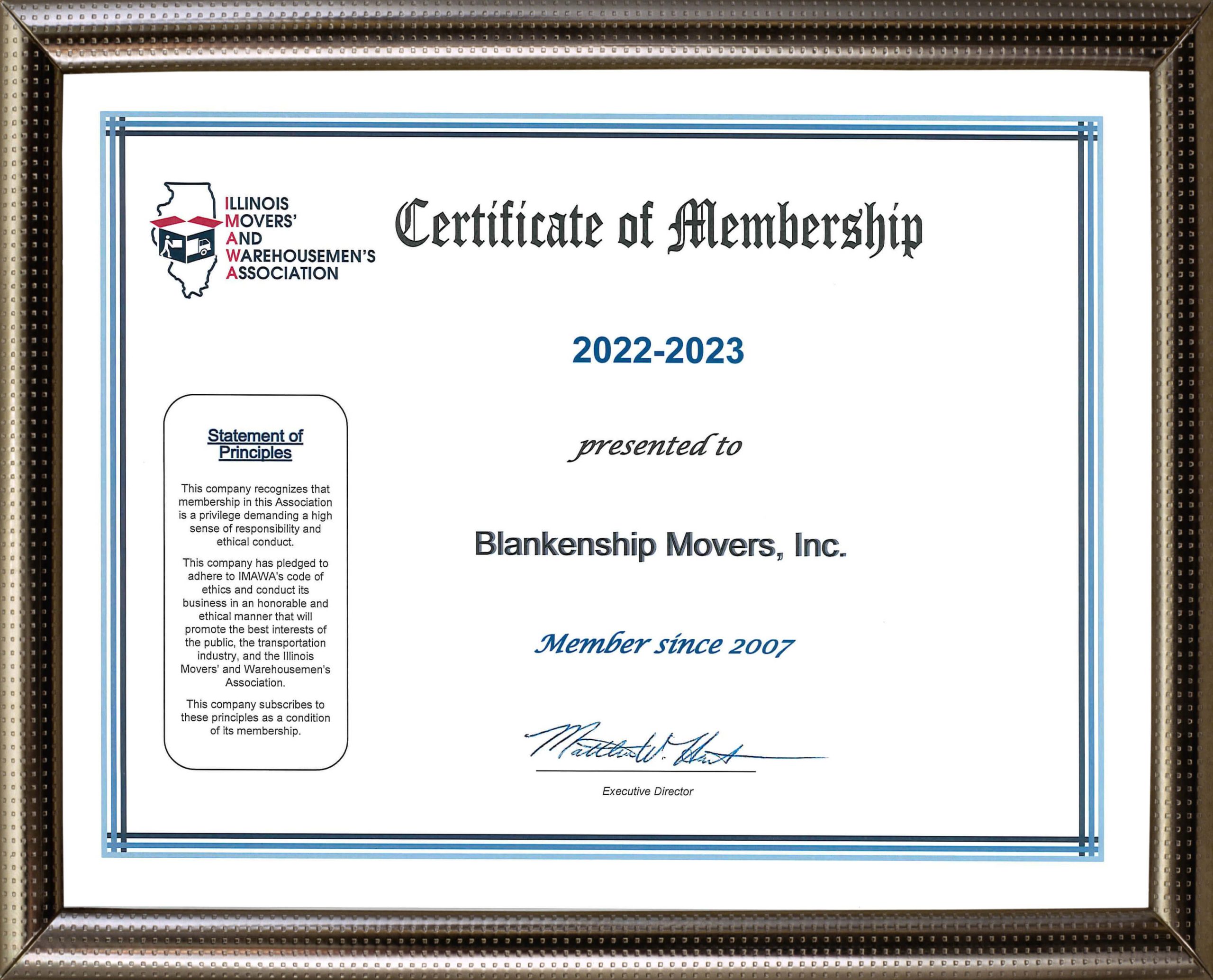 IMAWA Certificate 2022-2023 image